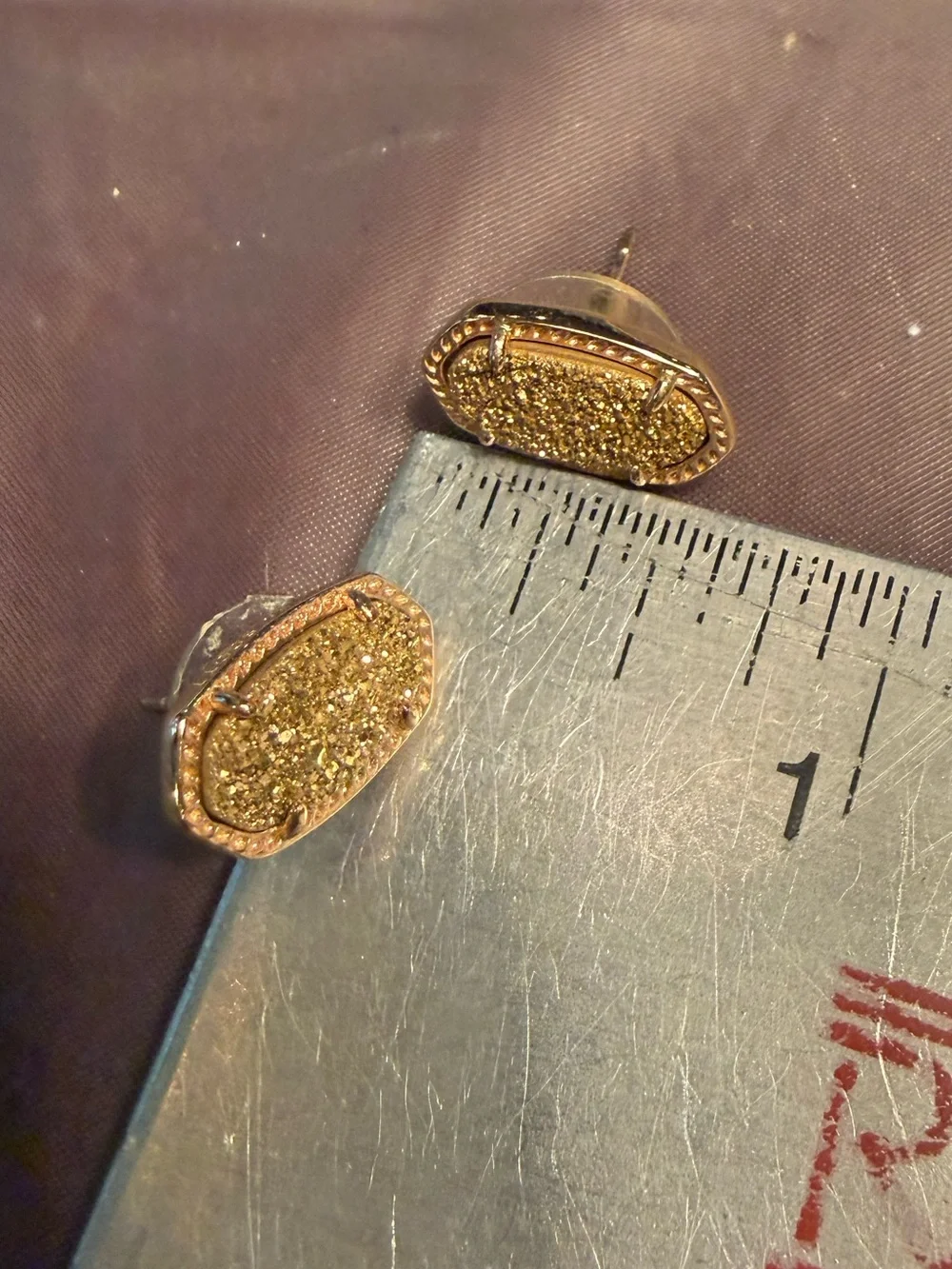 Kendra Scott Ellie Rose Gold Stud Earrings in Rose Gold Drusy
